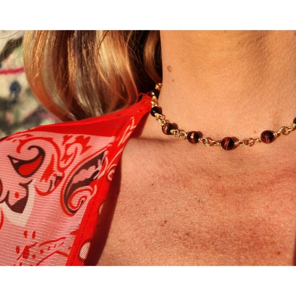 ❤️Faceted Red Tiger's Eye Necklace - Picture 3 of 12